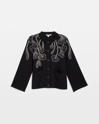 Embroidered Crewneck Cardigan Jacket | Chico's